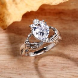 Wedding Rings CAOSHI Hands With Heart Design Dazzling Crystal Engagement Accessories Bridal Jewellery Exquisite Finger-ring