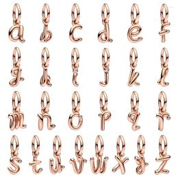 Loose Gemstones Original Letter A-z Script Alphabet Dangle Bead Charm Fit Women 925 Sterling Silver Bracelet & Necklace Jewellery