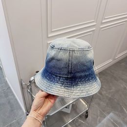 Designer Tie-dyed Denim Fisherman Caps Bucket Hats for Mens Womens Luxury Wide Brim Summer Beach Vacation Getaway Cotton Fitted Sportwear Casquette Gorras 33