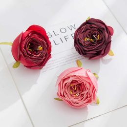 Dried Flowers 5/10Pcs Christmas Decorations for Home Artificial Silk Roses Wedding Decorative Wreaths Stamen Scrapbook Outdoor Garden