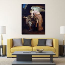 Canvas Art Paul Cezanne Painting The Kiss of The Muse Handmade Artwork Vibrant Decor for Wine Cellar