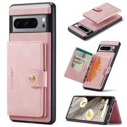 Shockproof Leather 2in1 Detachable Card Slots Wallet Cases For Google Pixel 8 Pro 7 7A 6A 6 5A 5G Stand Credit Bag Pocket Phone Cover