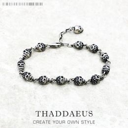 Chain Bracelet Black Stone Skulls Punk Jewellery Link Chain Gift For Women Men 230616