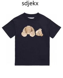 Abgetrennter Kopfbär Kinder kurzärmelig T-Shirt Sommer 2023 Neue mittelgroße Kinder-Halbsommer-Modemarke Kinderkleidung für Kinder