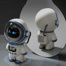 Intelligent Astronaut Bluetooth Speaker Creative Digital Smart Alarm Clock FM Radio Electronic Sleeping Night Light Table Clock Creative Gift