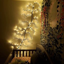 LED star tree lights simulate Christmas atmosphere rattan lights decorate the room