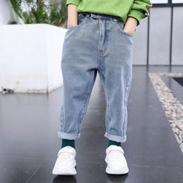 Jeans outono primavera cor estilo menina infantil casual infantil roupas sólidas meninas p230616