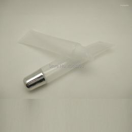 Storage Bottles 10g 15g 20g Lipgloss Squeeze Tubes Gold Silver Lid Cosmetic Packaging Clear Private Label Empty Lip Gloss 100pcs