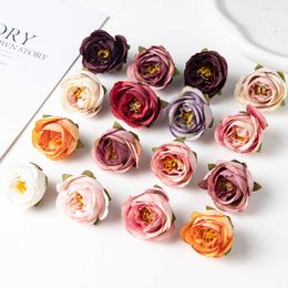 Dried Flowers 100PC Artificial Stamen New Year's Home Room Wedding Decoration Christmas Garland DIY Scrapbook Candy Box Fake Silk Rose