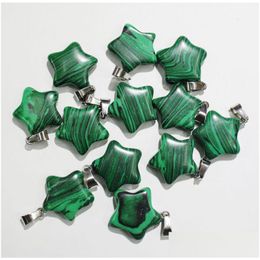 Charms Whole 24Pcs Mixed Colour Natural Stone Malachite Pentagram Charm Star Pendant For Jewellery Making Necklace Earring Acce Dhgarden Dhawl