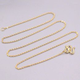 Chains Solid 24K Yellow Gold Rolo O Chain Necklace 16"L 0.9mmW Women D PURE
