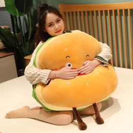 Stuffed Plush Animals Creative Soft Hamburger Macaron Pillow Baby Sleeping Toys Sofa Cushion Hand Warmer Bag Pendant For Kids Gifts 230617