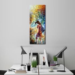 Vibrant Oil Painting Street Landscape The Aura of Autumn Handmade Canvas Art Contemporary Loft Decor