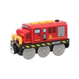 ElectricRC Track Railway Locomative Magnetically Conlectric Electric Small Train Magnetic Toy, совместимая с деревянной дорожкой для мальчика GI 230616