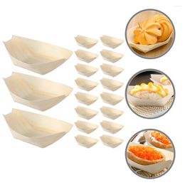 Dinnerware Sets Sushi Kayak Boats Disposable Plates Wood Tray Serving Containers Appetiser