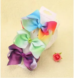 Girl Gradient HairClips Baby Hair Barrettes Girls Iridescent Hairclip Kids Bowknot Hair Accessories Hair Products