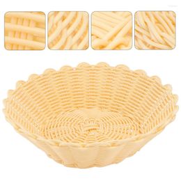 Dinnerware Sets Plastic Fruit Basket Fruits Serving Round Woven Storage Bread Kitchen Counter