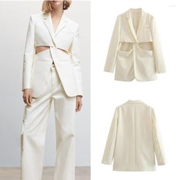 Women's Suits COS LRIS European And American Style 2023 Summer Fashion Hollow Solid Color Temperament Suit Jacket 47077131