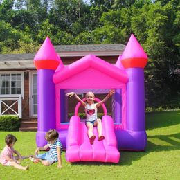 Inflatable Castle Bounce House Pink Moonwalk Jumping Jumper Bouncy Jump Playhouse for Backyard Park Lawn Party Indoor Outdoor Sports Play Fun Small Gifts Toys