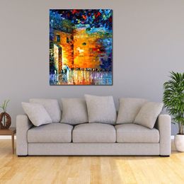 Textured Handmade Oil Painting Cityscapes Canvas Art Wailing Wall Ii Modern Dining Room Decor