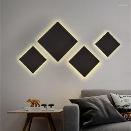 Wall Lamps Modern LED Bedroom Lamp Round/Square DIY Combination Bedside Reading Sconce Living Room Loft Home Decor Mount Lighting