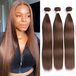 Hair Bulks Brown Straight Bundles Brazilian Human 2 3 4 Dark Extensions Natural Colour 230617