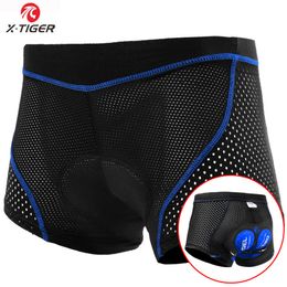 Cycling Underwears X-Tiger Cycling Underwear Pro 5D Gel Pad Shockproof Cycling Underpant Upgrade Padded Mountain Bicycle Shorts Bike Underwear 230616