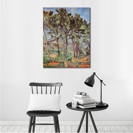 Decorative French Art Pine and Aqueduct 1900 Paul Cezanne Painting Handmade Modern Canvas Artwork for Restaurant Hotel Decor