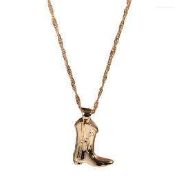 Pendant Necklaces Cowgirl Boot Necklace For Women Girl Christmas Jewellery Gift Birthday Cowboy Clavicle Chain 40GB
