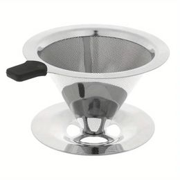 1pc 304 Stainless Steel 14 Micron Coffee Filter Mesh American Split Funnel Integrated Coffee Filter