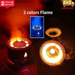 Essential Oils Diffusers REUP Volcanic Flame Aroma Diffuser Oil 360ml USB Portable Air Humidifier with Smoke Ring Night Light Lamp Fragrance 230616