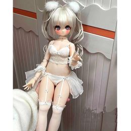 Dolls 14 Doll's Body Part Soft Pvc 45 Cm Height Jointed Doll Accessories Half White Skin Dress Up Toy 230616