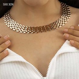 Strands Shixin Exaggerated Chunky Chain Necklace for Women Big Short Choker Necklaces Neck 2023 Fashion Collar Jewellery 230613