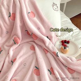 Blanket Milk Fleece Blanket Soft Portable Shawl Towel Air Conditioning Blanketfor Travel Office Fluffy Sofa Bed R230617