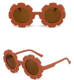 Fashion Girls Flower Sunglasses Summer Kids Anti-Uv Protection Sunglasses Lovely Children UV400 Round Frame Plastic Eyewear Child Gift
