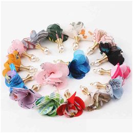 Charms 100Pcs Mix Design Cloth Flower Tassel Fabric Pendants Supplies Tassels For Necklace Bracelet Making Earring Accessori Dhgarden Dhakm