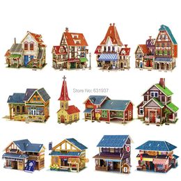 3D Puzzles 3D Amorous feelings of the world Diy Doll House Children's toys wooden Adult assembly building jigsaw puzzle model Building Gift 230616