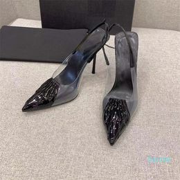 Designer High Heel Sandals PVC Women Heels Party dress Shoes Classic Tom Sexy Leather Strappy fashion Luxurious Transparent patent leather Summer