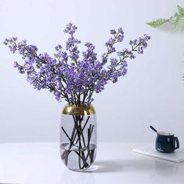 Dried Flowers Small Floral Cherry Blossom Bouquet 4 Fork Home Living Room Floor Table Decoration Wedding Fake Artifical