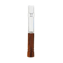 Natural Wood Portable Glass Pipes Dry Herb Tobacco Catcher Taster Bat Philtre One Hitter Innovative Design Handpipe Smoking Cigarette Wooden