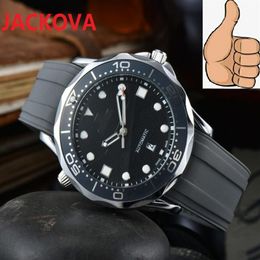 Black Blue Grey Rubber Silicone Quartz Stopwatch Watches 42mm Big Date President Popular classic highend Mens Military Waterproof 249P