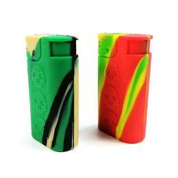 Newest Colourful Portable Silicone Pipes Lighter Shape Metal Porous Philtre Screen Bowl Herb Tobacco Cigarette Holder Hookah Waterpipe Bong Smoking