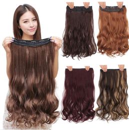 22-Inch Fashionable Clip-in Hair Extensions with Five Cards Curly Matte High-Temperature Silk Material Various Styles Available