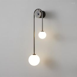 Wall Lamp Modern Led Copper Glass Lamps For Living Room Bedside Loft Decor Lighting Nordic Home Bathroom Mirror Lights