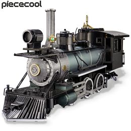 3D Puzzles Piececool Puzzle 3d Metal Mogul Locomotive 282Pcs Assembly Model Building Kit DIY Toys for Adult 230616