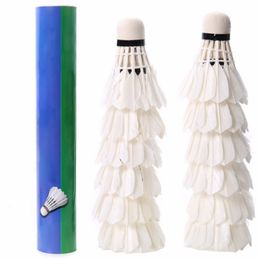 Badminton Shuttlecocks 12 Pcs Durable Balls Goose Feather with White for Training Game Sport 230616