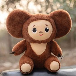 Plush Dolls Cheburashka Plush Toy Big Eyes Monkey With Clothes Doll Russia Anime Baby Kid Kwaii Sleep Appease Doll Toys For Kids 230616