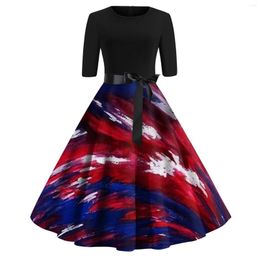 Casual Dresses Vintage Independence Day Summer Women 2023 Fashion Retro 50s 60s 70s Swing Pinup Rockabilly Party Dress Robe Vestidos