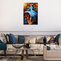 Contemporary Canvas Art Living Room Decor The Spining Dancer Hand Painted Oil Painting Figure Vibrant