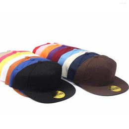 Ball Caps Multicolored Hip Hop Hat 6 Panels Flat Brim Blank Snapback Men And Women Adjustable Solid Color Baseball Cap 5560cm20364235Z
